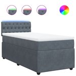 vidaXL Sommier à lattes de lit avec matelas Gris foncé 100x200 cm