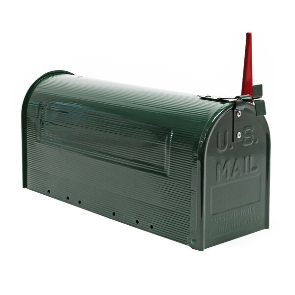 Boite aux lettres style américain design sur pied us mailbox vert