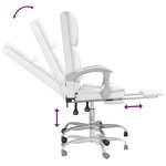Fauteuil de massage inclinable de bureau informatique étude similicuir blanc 02_0025400