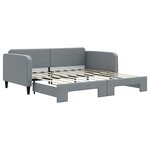 vidaXL Lit de jour avec lit gigogne gris clair 90x190 cm tissu