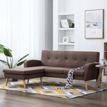 vidaXL Canapé en forme de L revêtement en tissu 186x136x79 cm marron