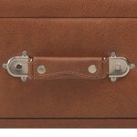 Banquette pouf tabouret meuble banc avec tiroirs 80 cm marron synthétique 3002131