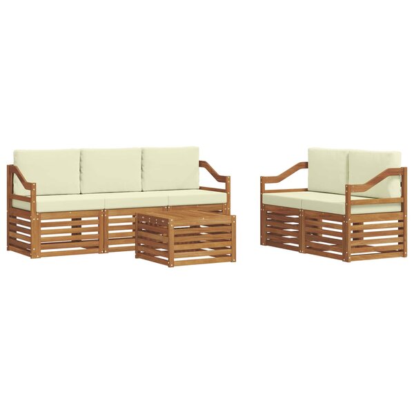 vidaXL Ensembles de canapés avec coussin 6 Pièces Naturel et Crème