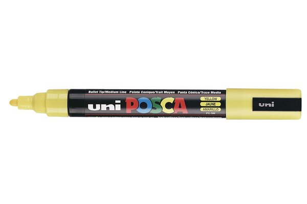 Marqueur pointe conique moyenne posca pc5m 1 8 - 2 5mm jaune x 6 posca