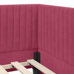 vidaXL Cadre de lit d'angle Rouge bordeaux 100 x 200 cm Velours