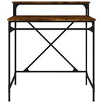 vidaXL Bureau chêne fumé 80x50x90 cm bois d'ingénierie et fer