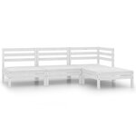 Salon de jardin meuble d'extérieur ensemble de mobilier 4 pièces bois de pin massif blanc 02_0016237
