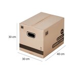 Pack and Move - Lot 20 cartons déménagement stockage livres - 40 x 30 x 30 cm - Poignées renforcées - 1 adhésif offert