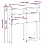 vidaXL Tête de lit de rangement Chêne noir 90 cm Bois d'ingénierie