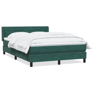 vidaXL Sommier à lattes de lit et matelas vert foncé 160x220cm velours