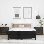 vidaXL Cadre de lit avec matelas Noir 140 x 190 cm tissu