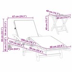 vidaXL Transat avec coussin et table en bois d'acacia beige
