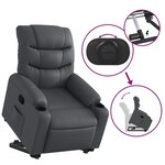 vidaXL Fauteuil inclinable Gris Similicuir