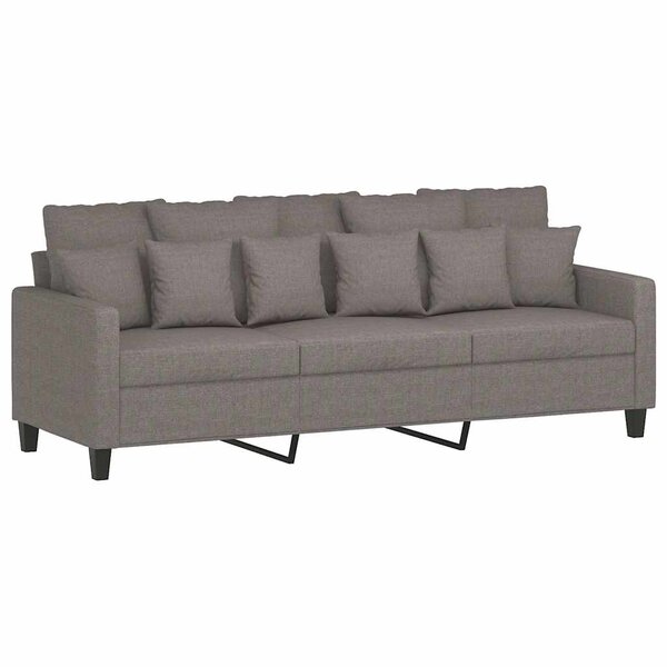 vidaXL Canapé à 3 places Taupe 180 cm Tissu