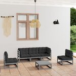 vidaXL Salon de jardin 6 Pièces avec coussins Bois de pin massif
