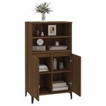 vidaXL Buffet haut Chêne marron 60x36x110 cm Bois d'ingénierie
