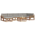 vidaXL Ensemble de canapés d'extérieur 8 Pièces Gris Naturel et Clair