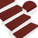 vidaXL Tapis d'escalier auto-adhésifs 30 Pièces rouge 65x22 5x3 5 cm