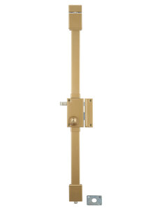 THIRARD - Serrure en applique Targa à tirage pour porte d'entrée  droite  3 pts  Transit2 Ø23mm  axe 45mm  or  4 clés - THIRARD