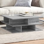 vidaXL Table basse sonoma gris 70x70x29 cm bois d'ingénierie