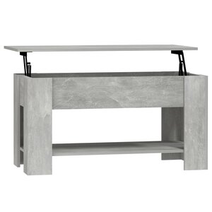 vidaXL Table basse gris béton 101x49x52 cm bois d'ingénierie