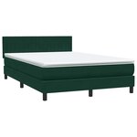 vidaXL Sommier à lattes de lit et matelas et LED vert foncé 160x220cm velours