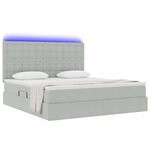vidaXL Lit avec rangement et LED Gris clair 160 x 200 cm Velours