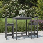vidaXL Ensemble de bar de jardin 3 Pièces gris bois de pin massif