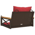 vidaXL Balancelle avec coussins marron 63x62x40 cm résine tressée