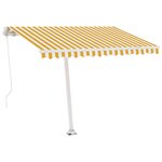 vidaXL Auvent manuel rétractable avec LED 300x250 cm Jaune et blanc