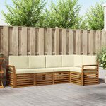vidaXL Ensemble de canapé d'angle avec coussin 5 Pièces Naturel et Crème