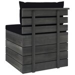 vidaXL Salon palette de jardin 3 Pièces avec coussins Bois de pin massif