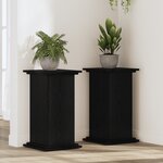vidaXL Support de plante en chêne noir 33x33x60 cm en bois reconstitué