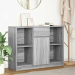 vidaXL Buffet avec tiroir sonoma gris 101x35x76 cm bois d'ingénierie