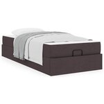 vidaXL Cadre de lit avec matelas Marron foncé 90 x 200 cm tissu