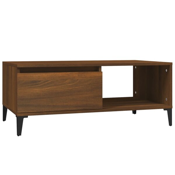 vidaXL Table basse Chêne marron 90x50x36 5 cm Bois d'ingénierie