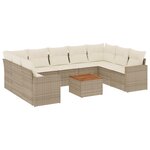 vidaXL Salon de jardin avec coussins 10 Pièces beige résine tressée