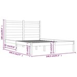 vidaXL Cadre de lit Gris Bois de pin massif 135x190 cm Double
