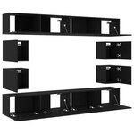 vidaXL Set de 6 Meubles TV - Muraux  Bois d'Oak Noir