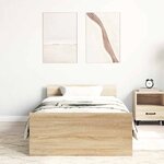 vidaXL Cadre de lit sans matelas chêne sonoma 100x200 cm