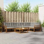 vidaXL Ensemble de canapés d'extérieur 6 Pièces Naturel et gris clair