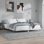 vidaXL Cadre de lit blanc brillant 150x200 cm bois d'ingénierie