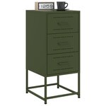 vidaXL Tables de chevet 2 Pièces vert olive 36x39x78 cm acier
