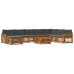vidaXL Ensemble de canapés d'extérieur 9 pc Naturel et Anthracite
