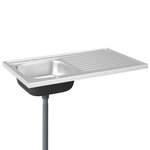 vidaXL Jeu d'évier de cuisine et égouttoir argenté 1000x600x155mm inox