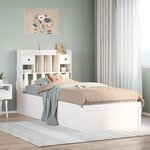 vidaXL Cadre de lit sans matelas blanc 75x190 cm bois de pin massif