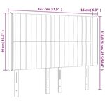 vidaXL Tête de lit à LED Marron foncé 147x16x118/128 cm Tissu