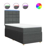 vidaXL Sommier à lattes de lit avec matelas Gris foncé 80x200 cm Tissu