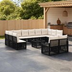 vidaXL Ensemble de canapé de jardin 13 pc Noir polyrotin