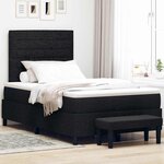 vidaXL Lit à ressorts avec matelas Noir 120 x 200 cm tissu